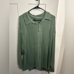 Green long sleeve canvas shirt